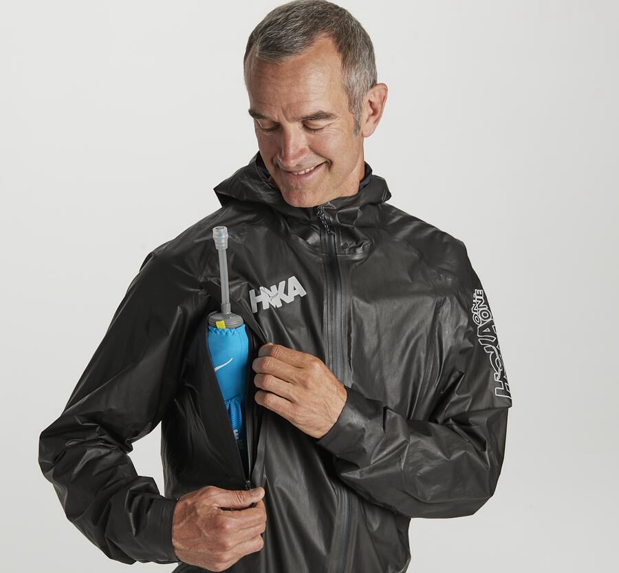 Hoka Mens Jackets NZ - Hoka One One Gore-Tex Shakedry™ Run Black (DQK953816)